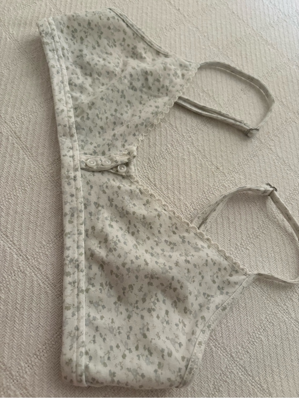 Brandy Melville Cream Floral Bralette